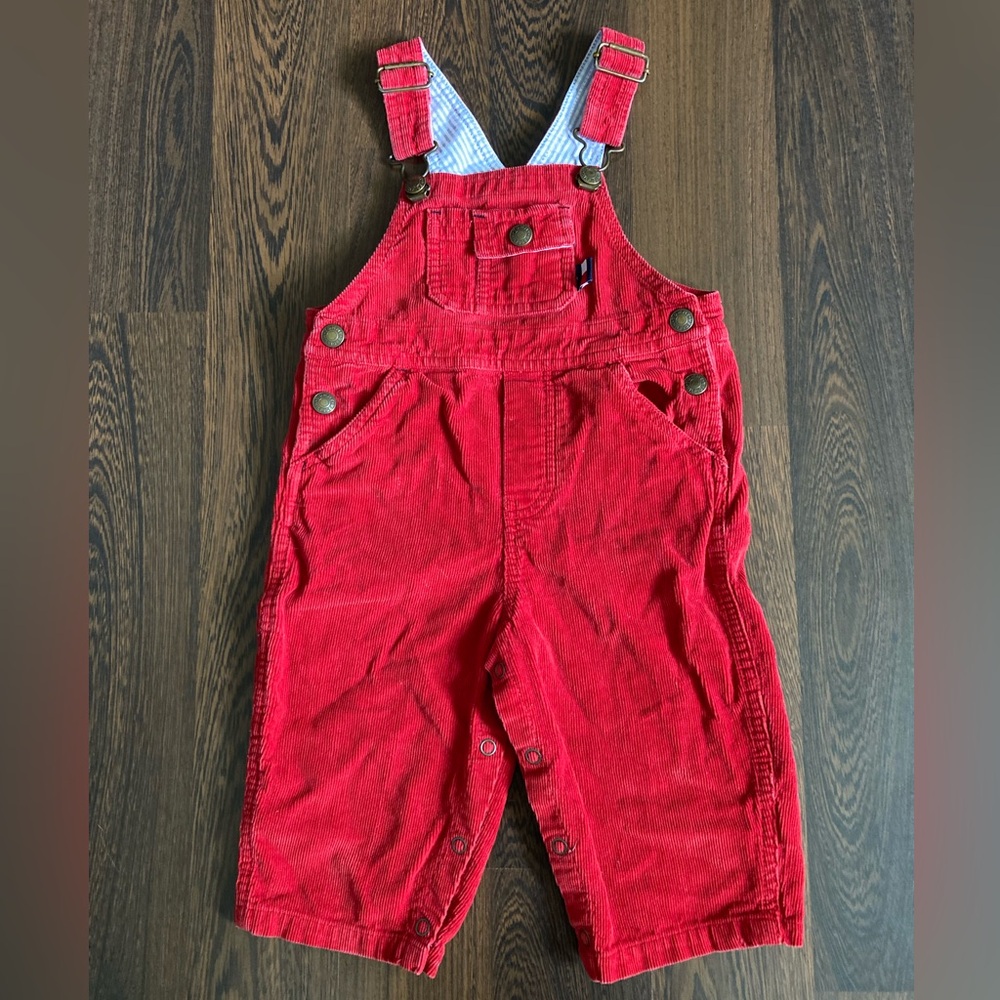 Tommy Hilfiger Red Corduroy Overalls 6-12M